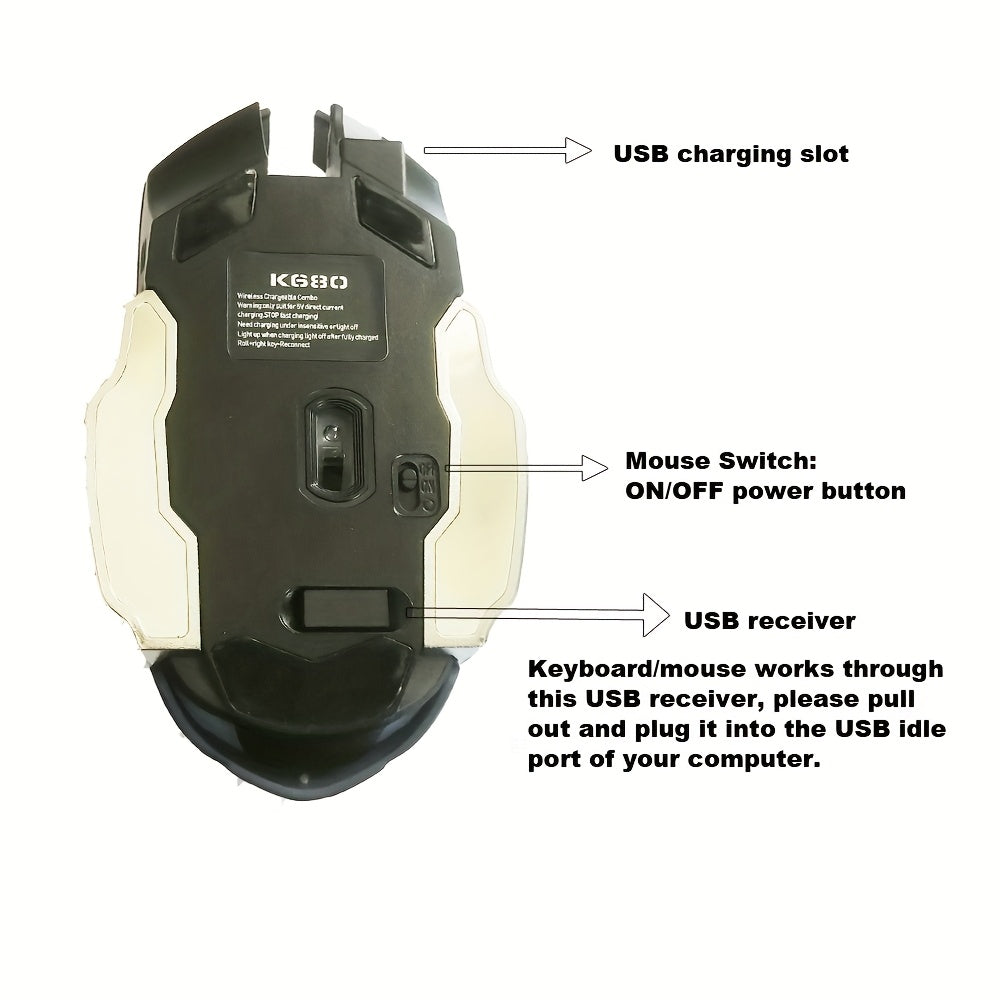 Wireless Gaming Keyboard and Mouse Set