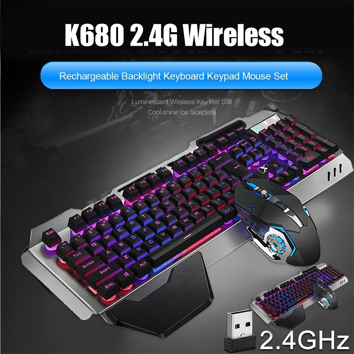 Wireless Gaming Keyboard and Mouse Set
