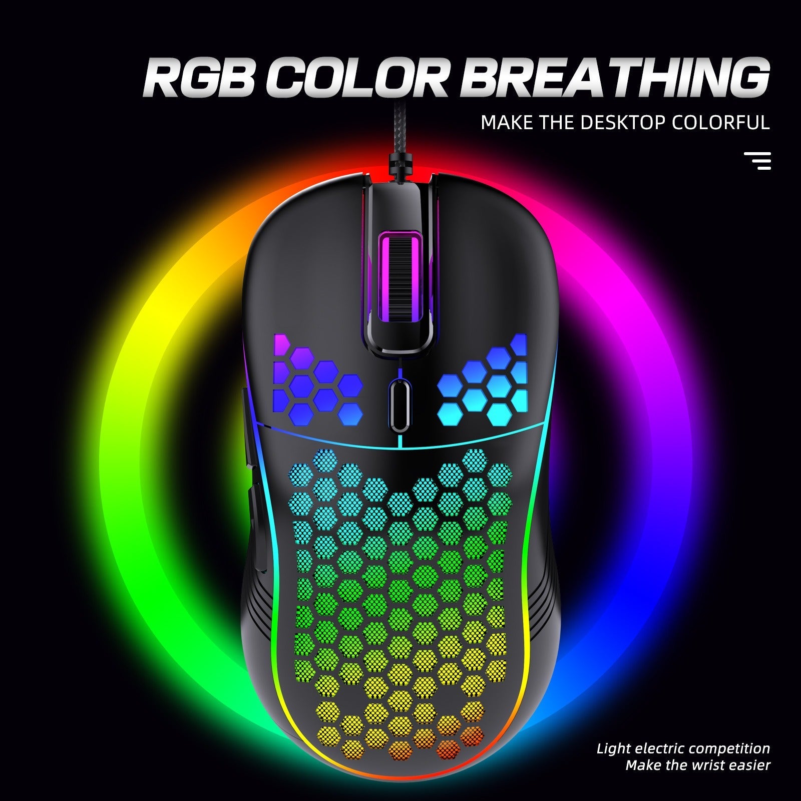 Lightweight Wired Gaming Mouse with RGB Lights