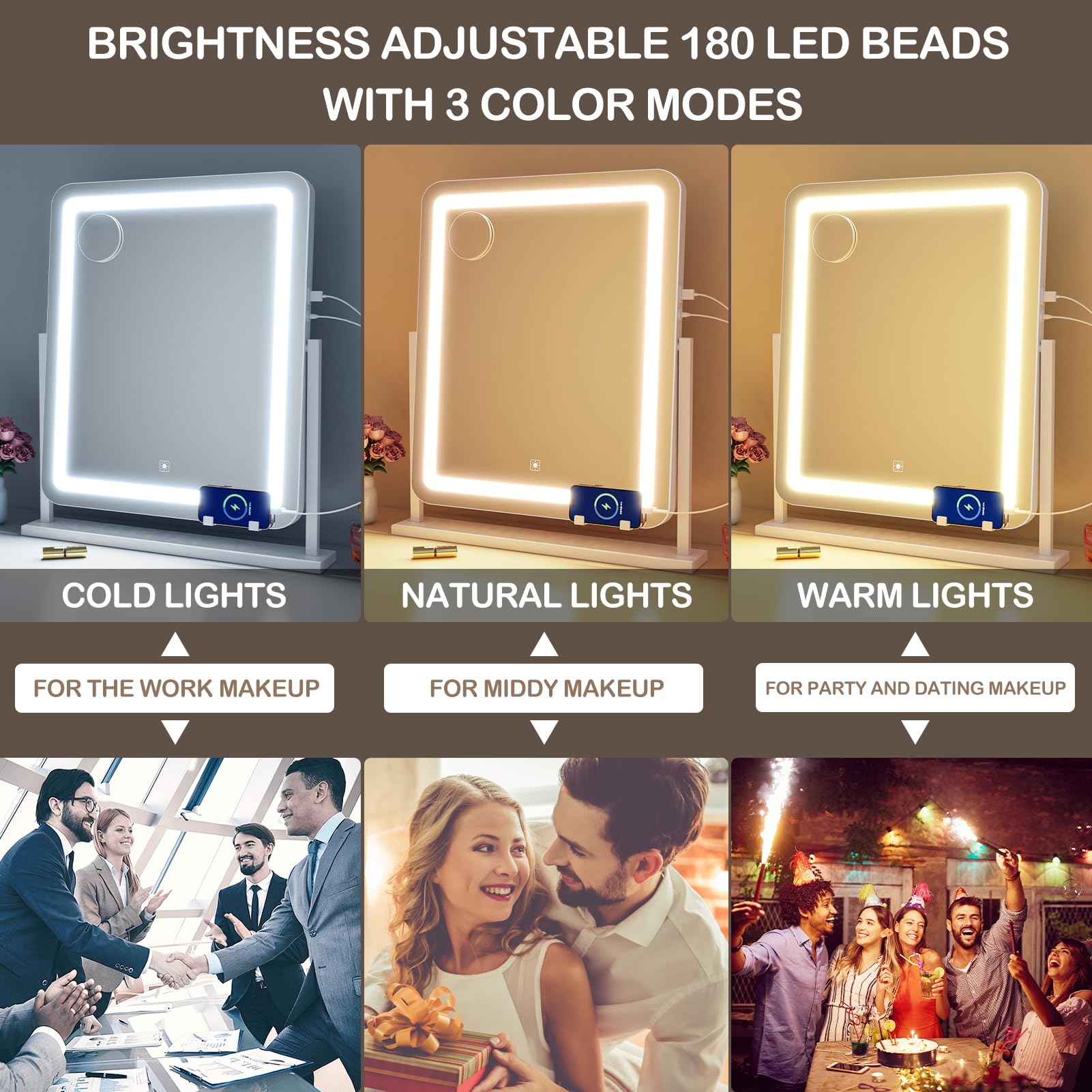 15.2" LED Makeup Vanity Mirror with Lights