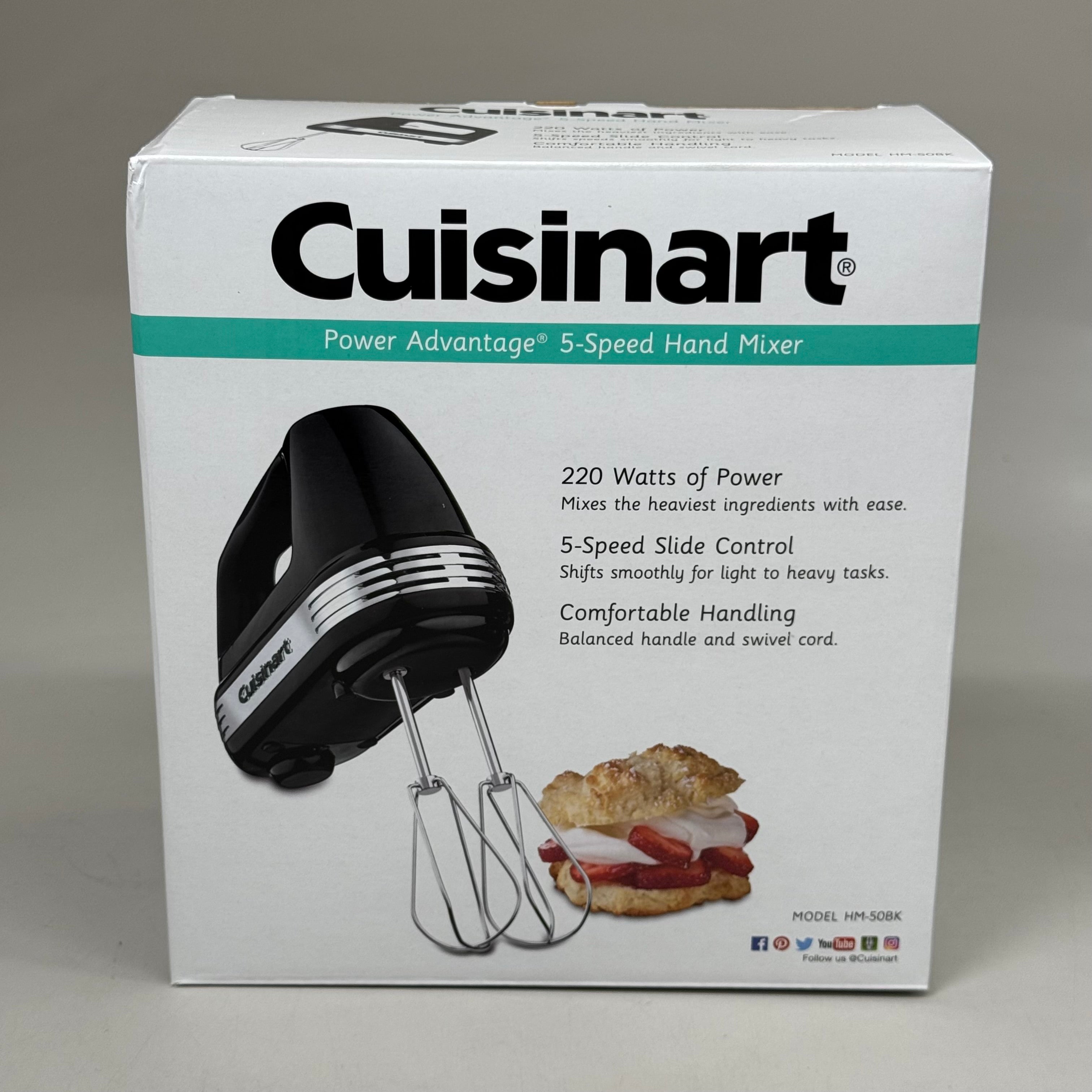 CUISINART Power Advantage 5-Speed Hand Mixer 220 Watt Black HM-50BK