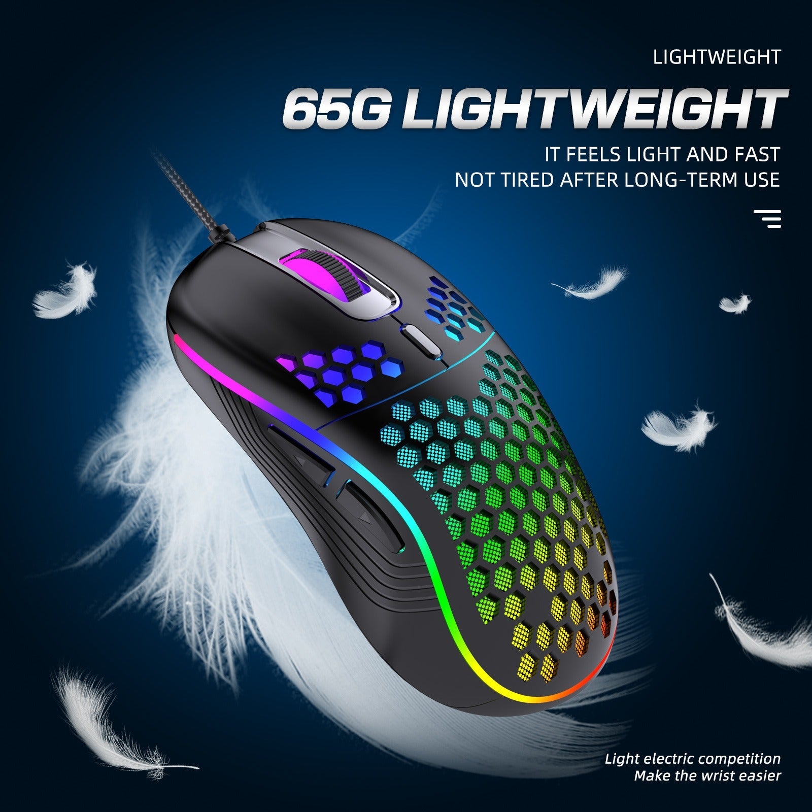 Lightweight Wired Gaming Mouse with RGB Lights