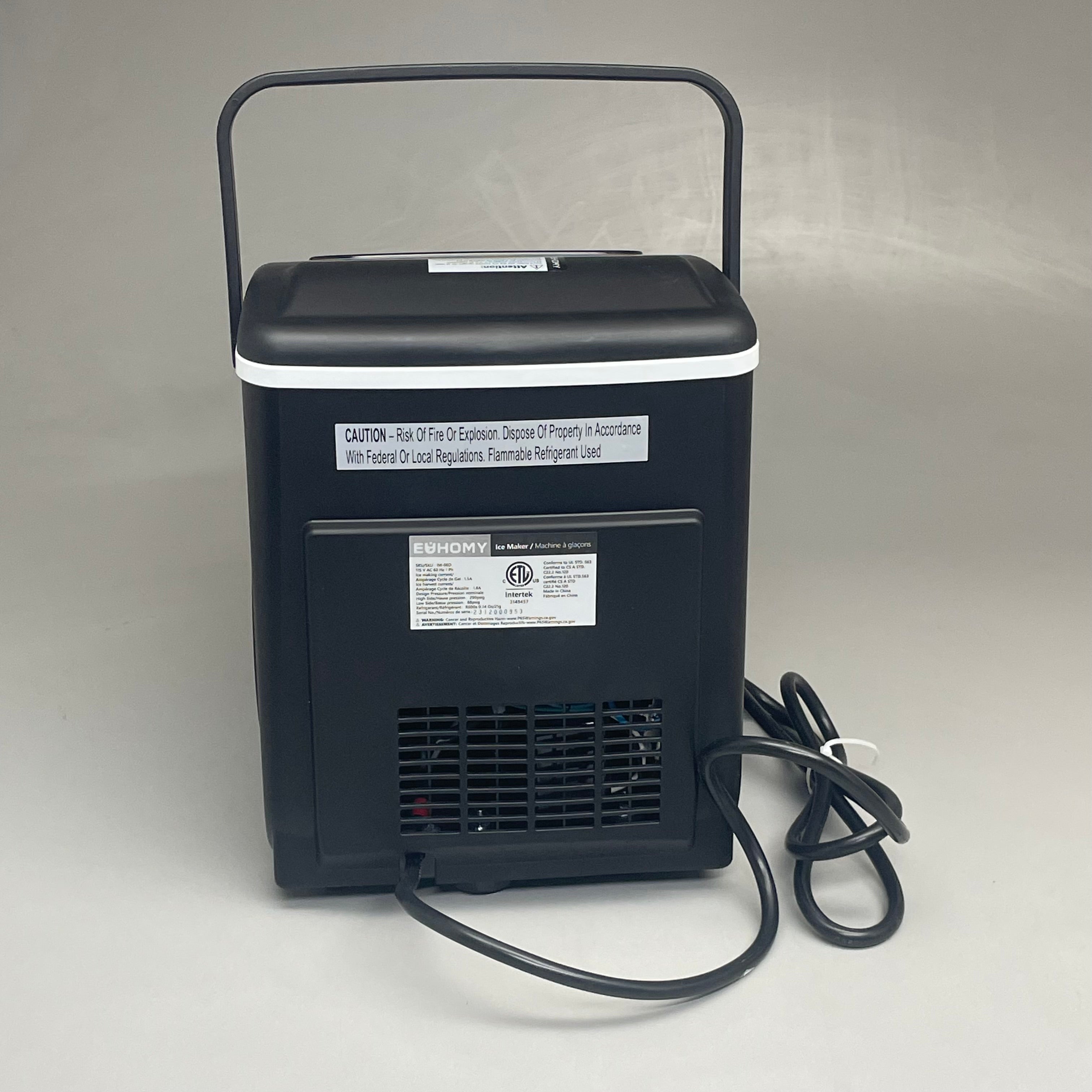 EUHOMY Counter Top Ice Cube Maker Machine 115v Black IM-06D