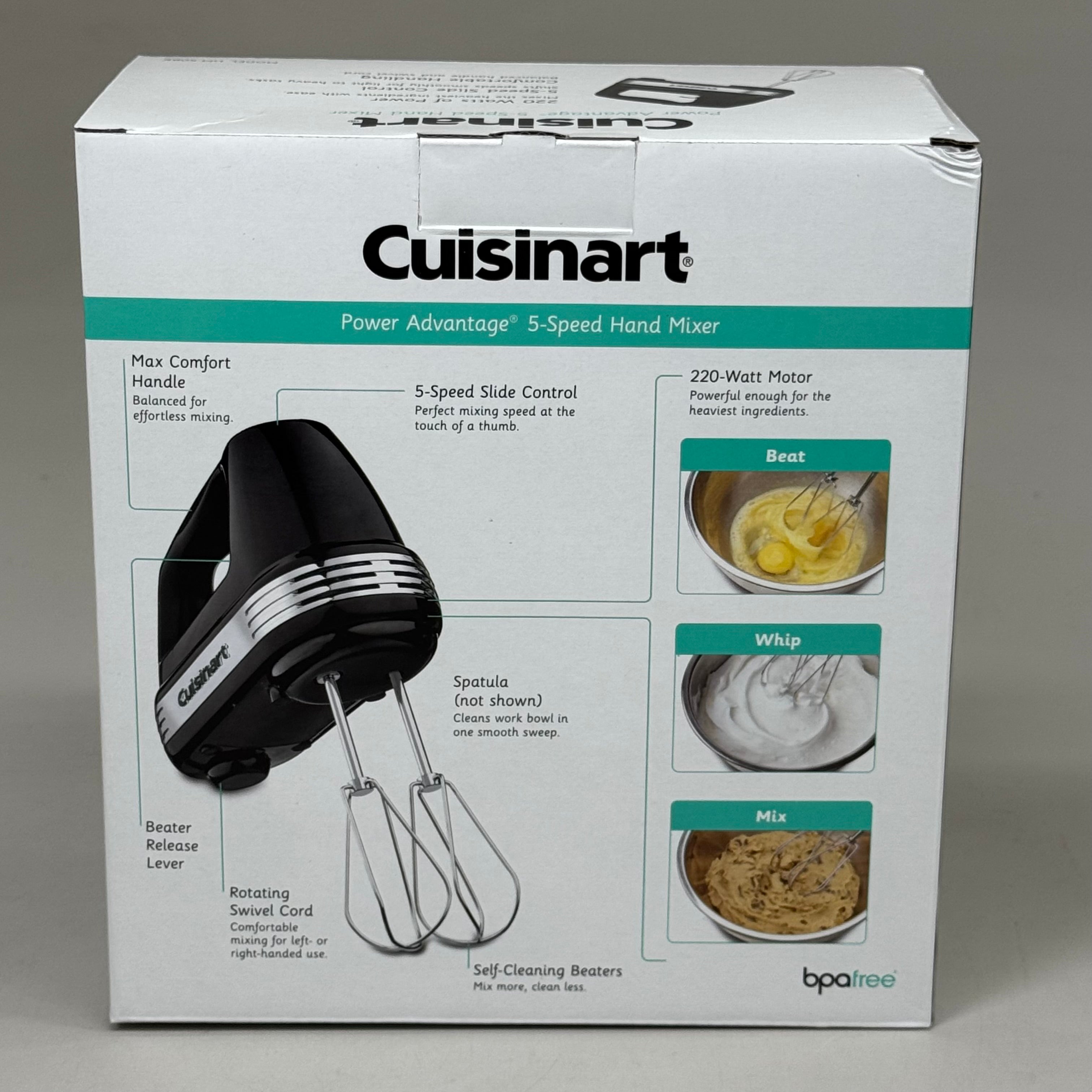 CUISINART Power Advantage 5-Speed Hand Mixer 220 Watt Black HM-50BK