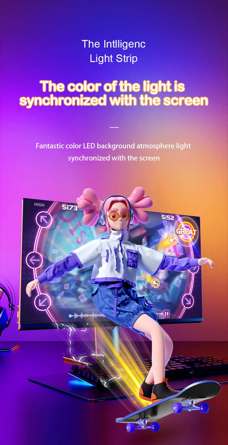 Smart RGB LED Strip Lights for Gaming