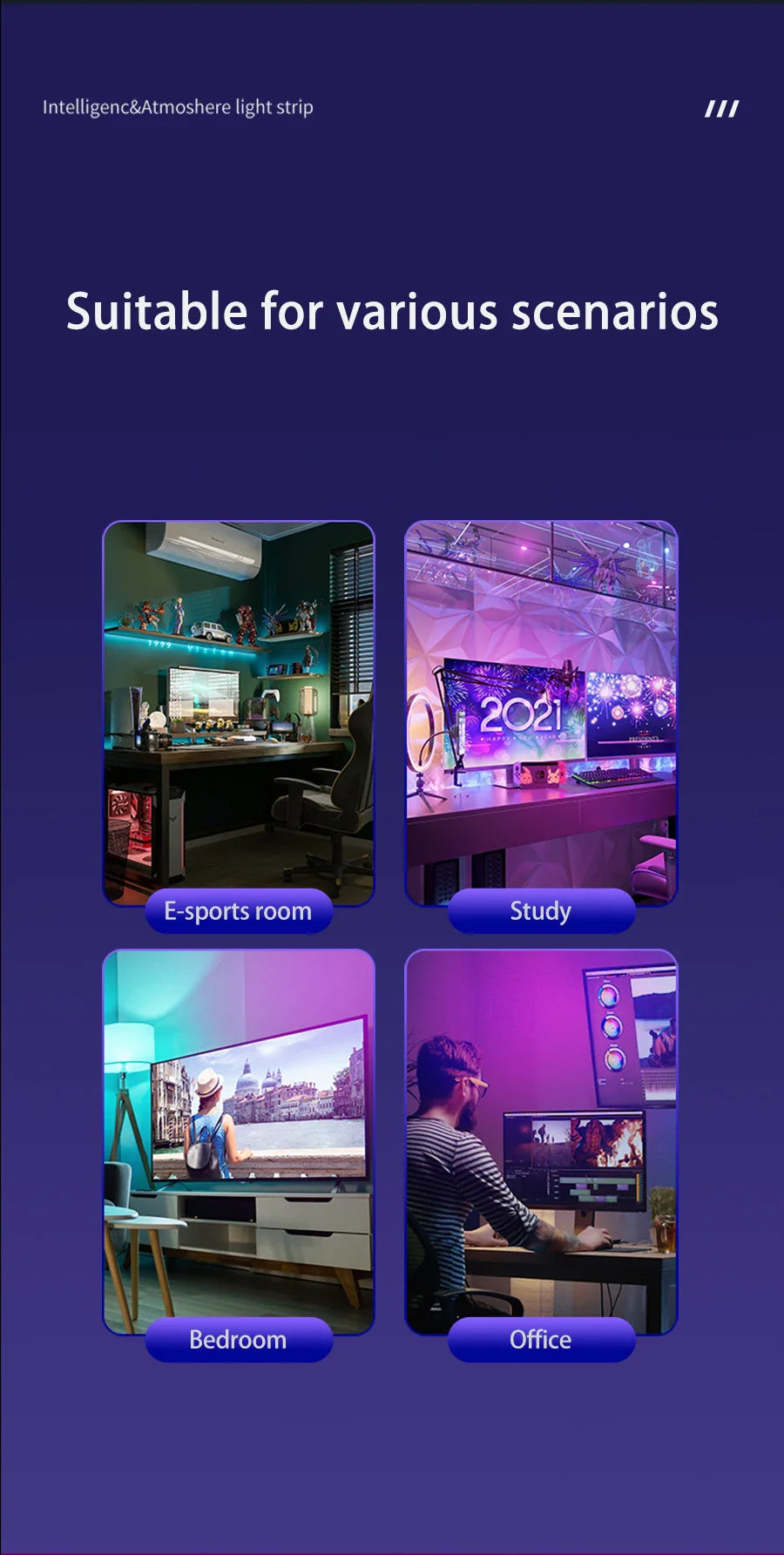 Smart RGB LED Strip Lights for Gaming