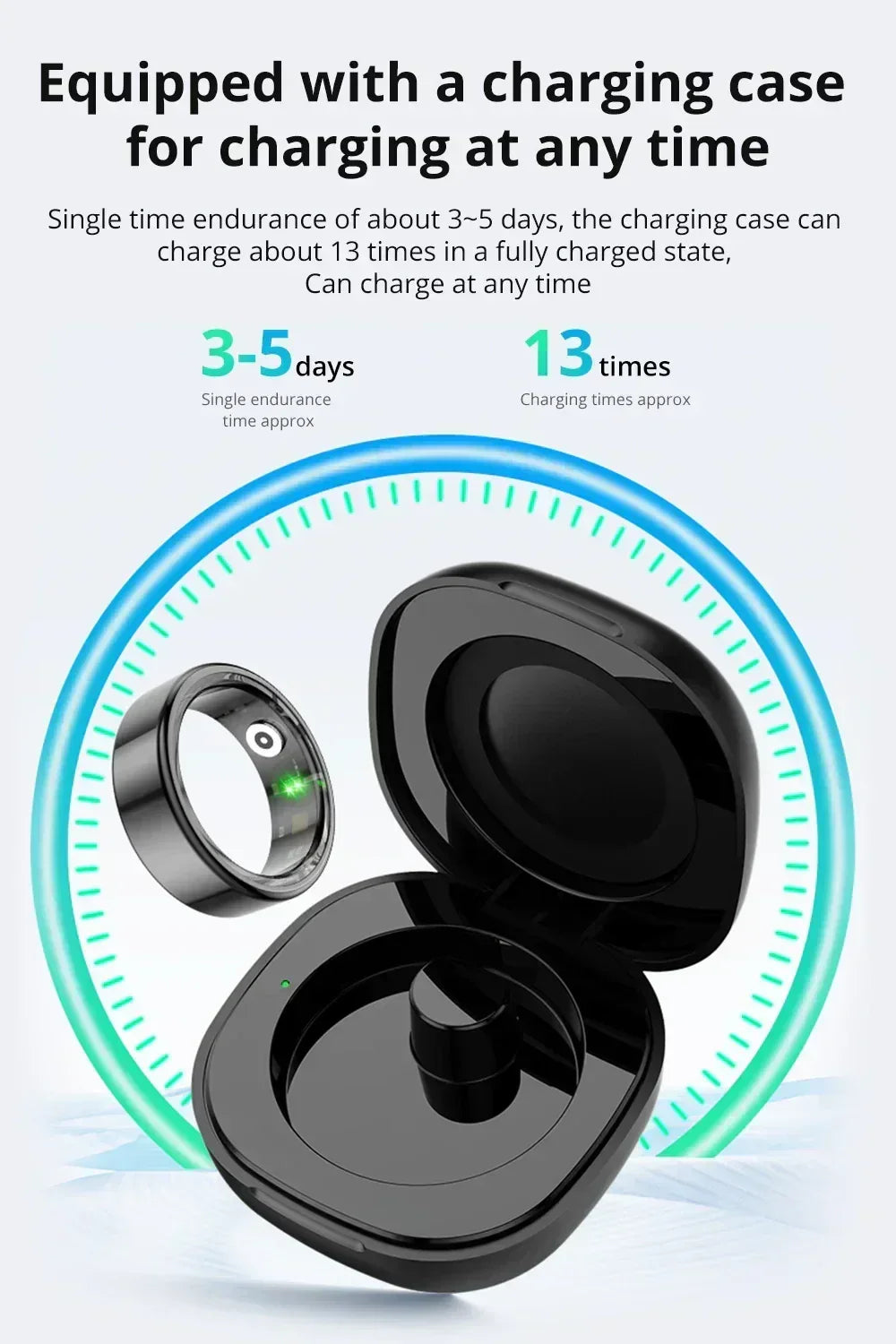 R02 Smart Ring with Charging Case