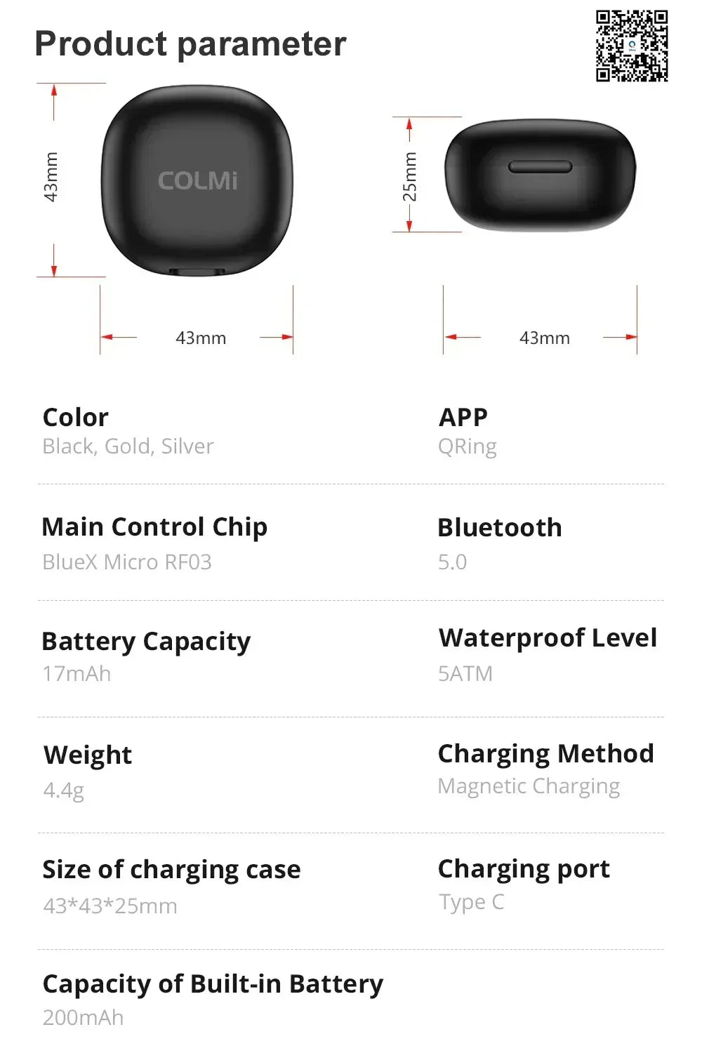 R02 Smart Ring with Charging Case