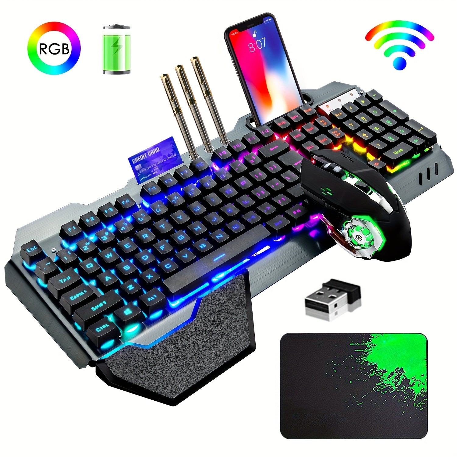 Wireless Gaming Keyboard and Mouse Set