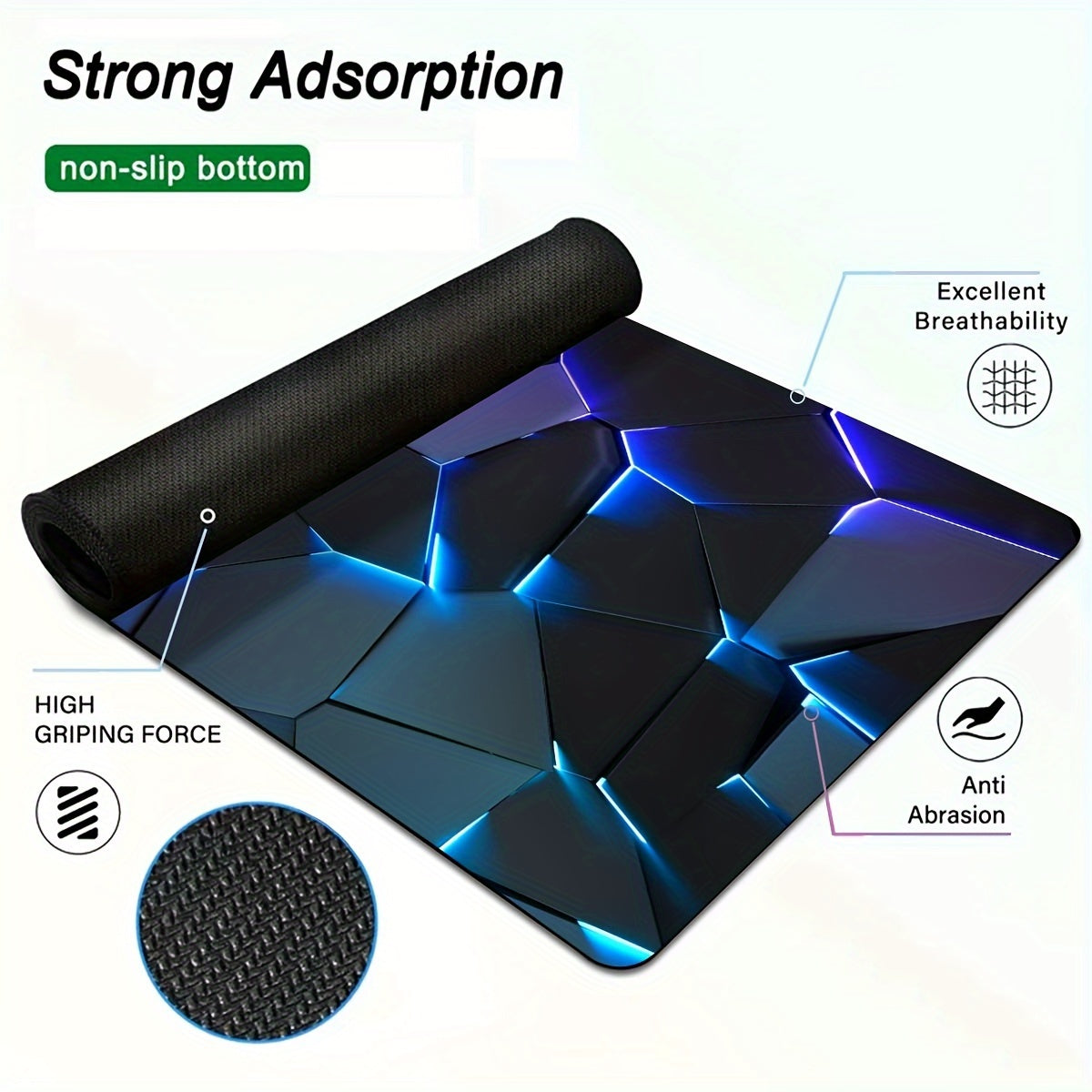 Durable Geometric Gaming Mouse Pad