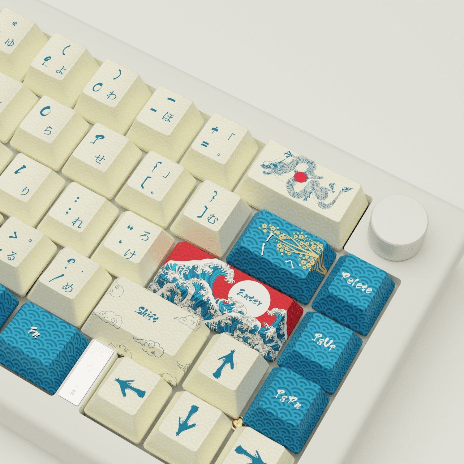Japanese Wave Keycaps and Mechanical Keyboard