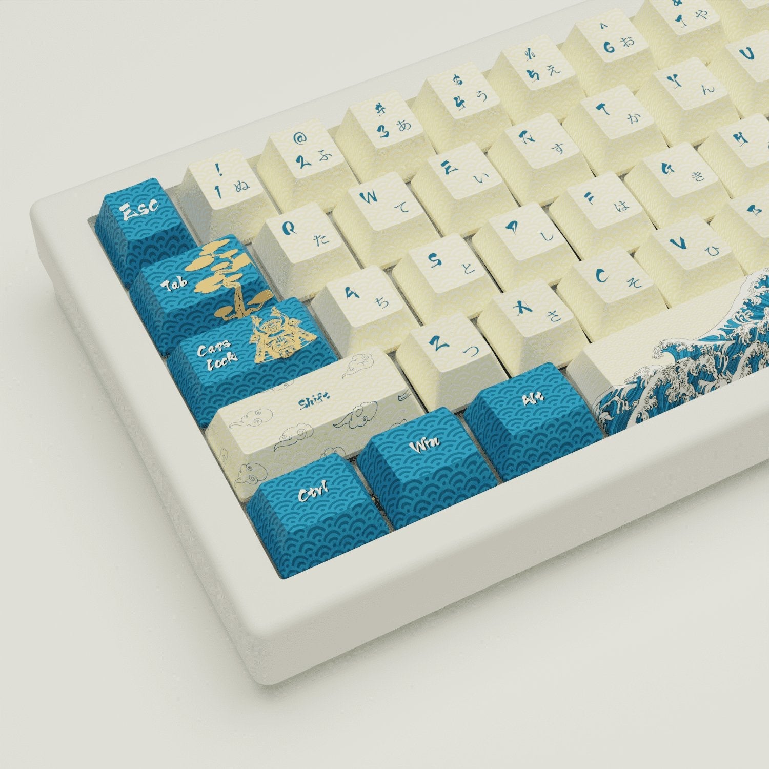 Japanese Wave Keycaps and Mechanical Keyboard