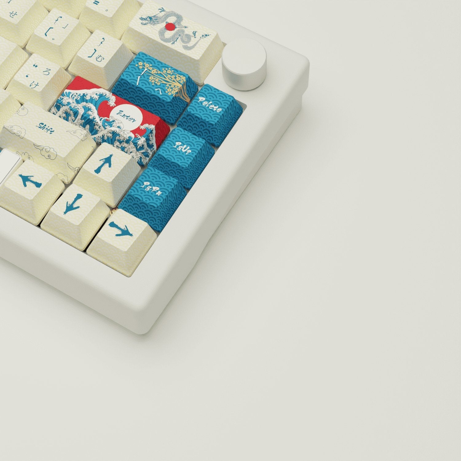 Japanese Wave Keycaps and Mechanical Keyboard